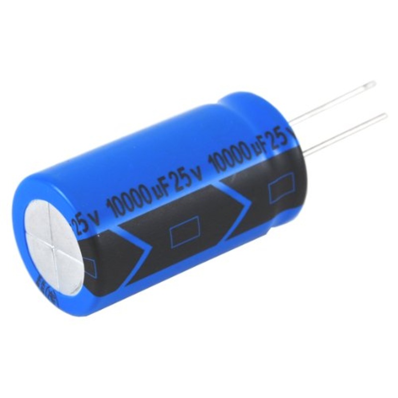 NTE Electronics NEV1000M25EF Series NEV Aluminum Electrolytic Capacitor, 20% Capacitance Tolerance, Radial Lead, 1000F Capacitance, 25V Voltage