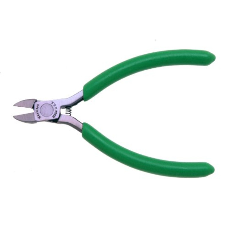 Xcelite MS54V Semi-flush Oval Head Cutter, Diagonal, Flush Jaw, 4″ Length, 13/32″ Jaw length, Blue Cushion Grip, Carded