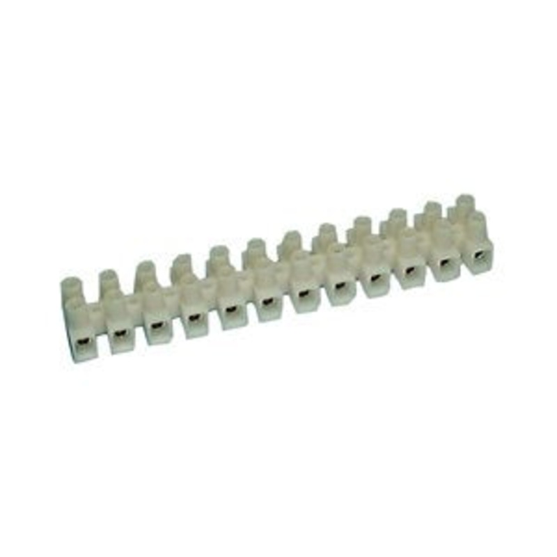 12 Position Euro Style Nylon Barrier Strip – 20 Amp : 13-1208