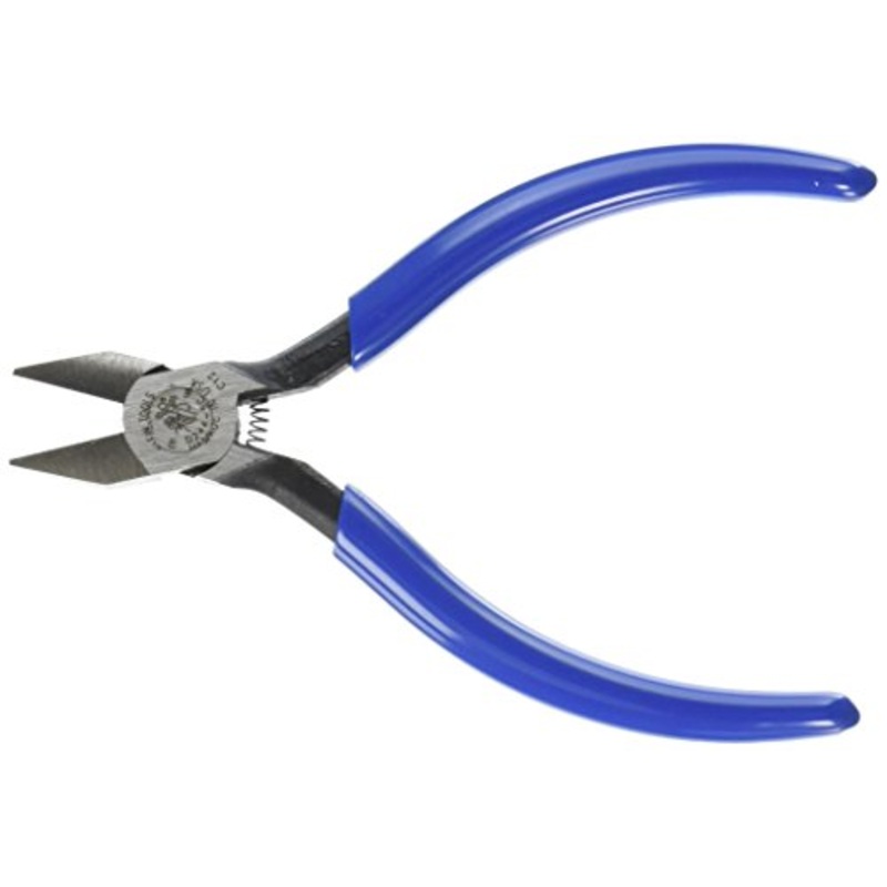Klein Tools D244-5C Electronic Diagonal Flush Cutting Pliers, Narrow Jaw and Hinge, Sharp Pointed Nose, 5-Inch