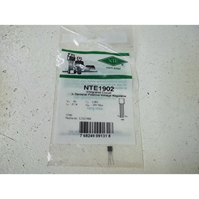 NTE ELECTRONICS NTE1902 LINEAR VOLTAGE REGULATOR, 9V, TO-92 (1 piece)