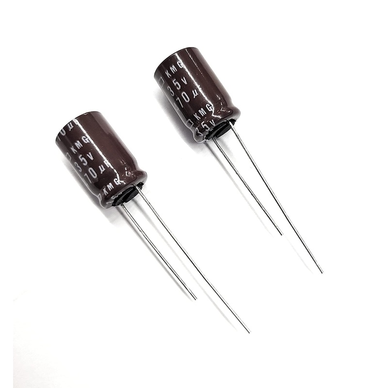 NTE Electronics VHT470M35 Series VHT Aluminum Electrolytic Capacitor, Radial Lead, 105 Degree Max Temp, 470 F Capacitance, 20% Tolerance, 35V