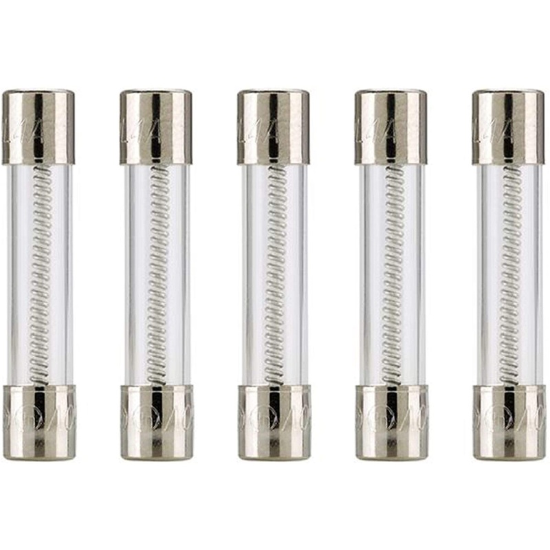 Pack of 5 Cooper Bussmann 250V 5A Time Lag Glass Tube Fuses MDL-5