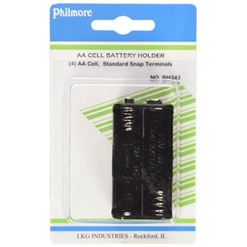 Philmore Battery Holder for 4 “AA” Cells with Snap Connector : BH343 (1)
