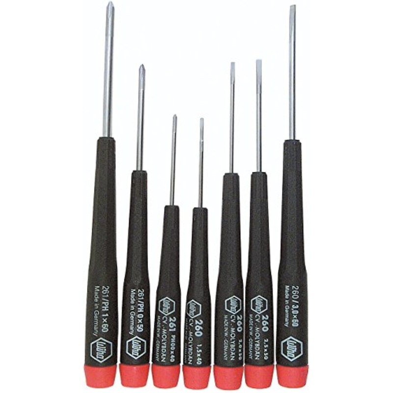 Wiha – Precision 7Pc Set Phillips 00-0-1/Slotted 1.5 – 3mm – 26190