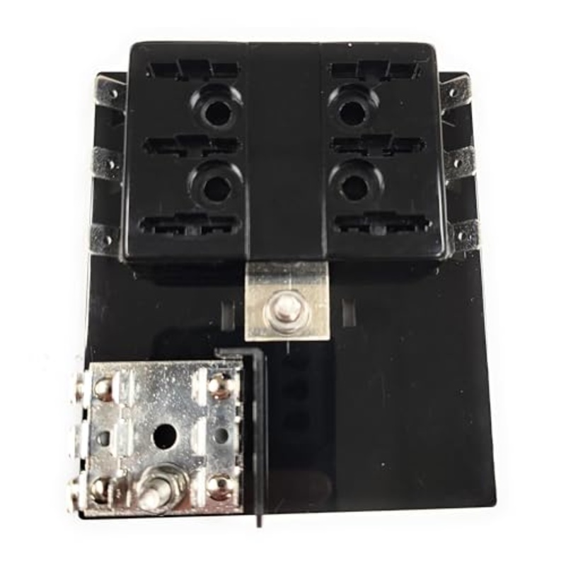 Fuse Holder BLC-106-G OPTIFUSE (1 Unit) Holds 6 FUSES ATC AUTO Type Unit Also HAS Ground Common Area for Vehicles/Boats That Don’t Have Chassis Ground 3.75 X 3.25 X .8 INCH Height NO Cover