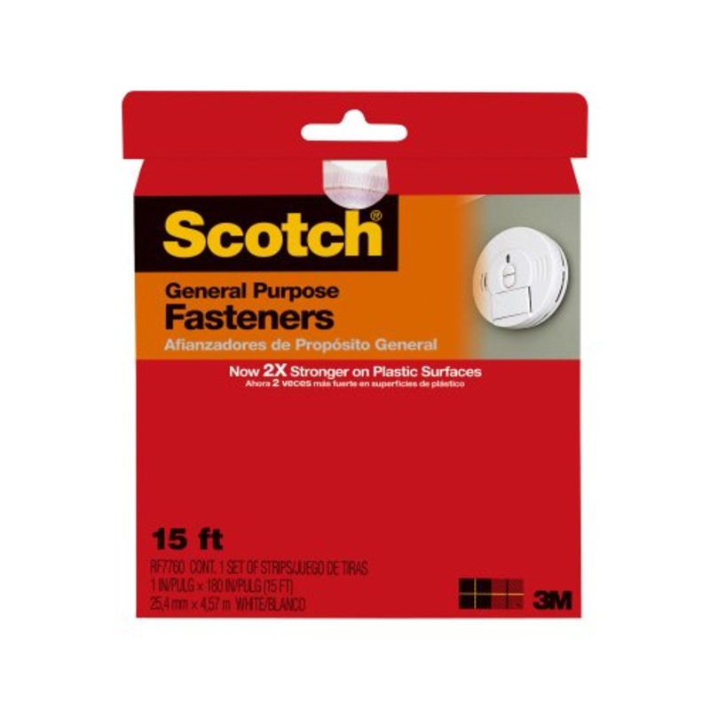 Scotch RF7760  Self-Stick Reclosable Fasteners, White, 180-Inch