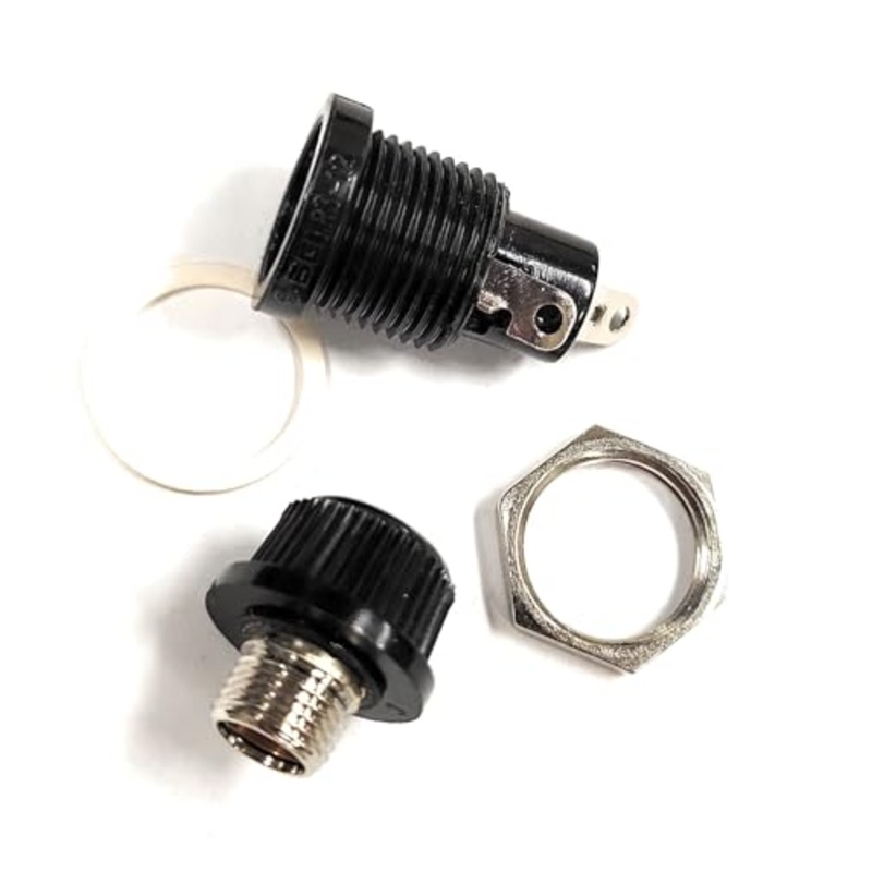 Fuse Holder Thru Hole Panel Mount W/NUT FITS in 1/2 INCH Hole for 5 X 20 MM GMA ETC. FUSES for Single Fuse HAS Solder Lug TERMINALS THEADED Fuse Cap (1PC) PMC-KS-01-SOS OPTIFUSE
