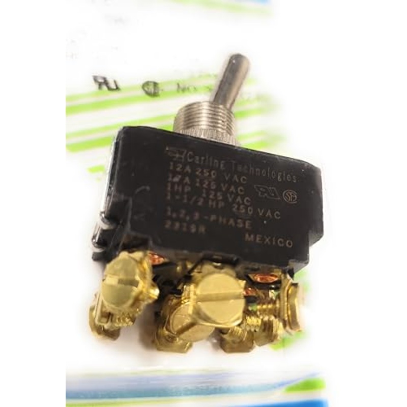 Toggle Switch 3PDT 17 AMP 125V 12A 250V PHILMORE 30-10240 Screw Contacts 1-1/2 HP 3 Pole ON-Off-ON Maintain Switch 1/2″ Hole Panel Mount (1PC)