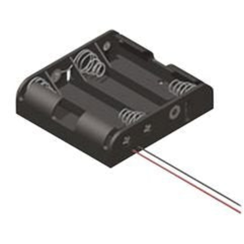 Battery Holders, Clips & Contacts 4AA HOLDER W/6″ LEADS (1 piece)