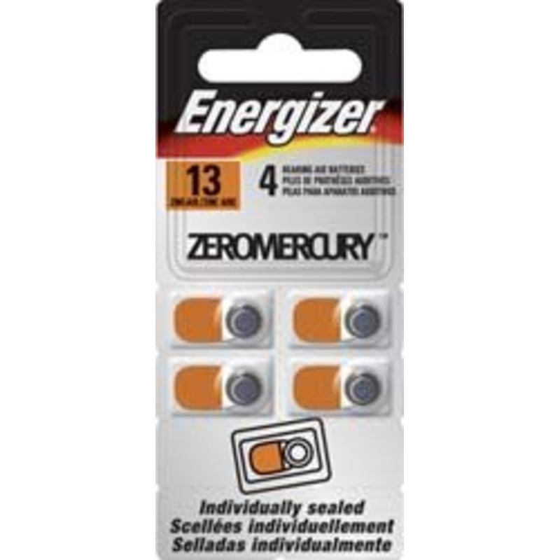 Energizer AZ13E-4 Size #13 4/Pk Hearing Aid Battery