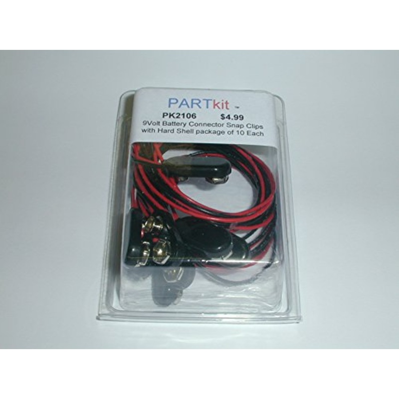 PK2106 9 Volt Battery Connectors with 8in Wire Leads Pack of 10