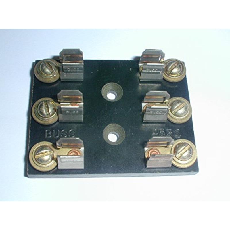 Bussmann 4532 Fuse Block 3 Pole for 1/4 x 1-1/4 Fuses with Screw Terminals on a Phenolic Base (1 piece)