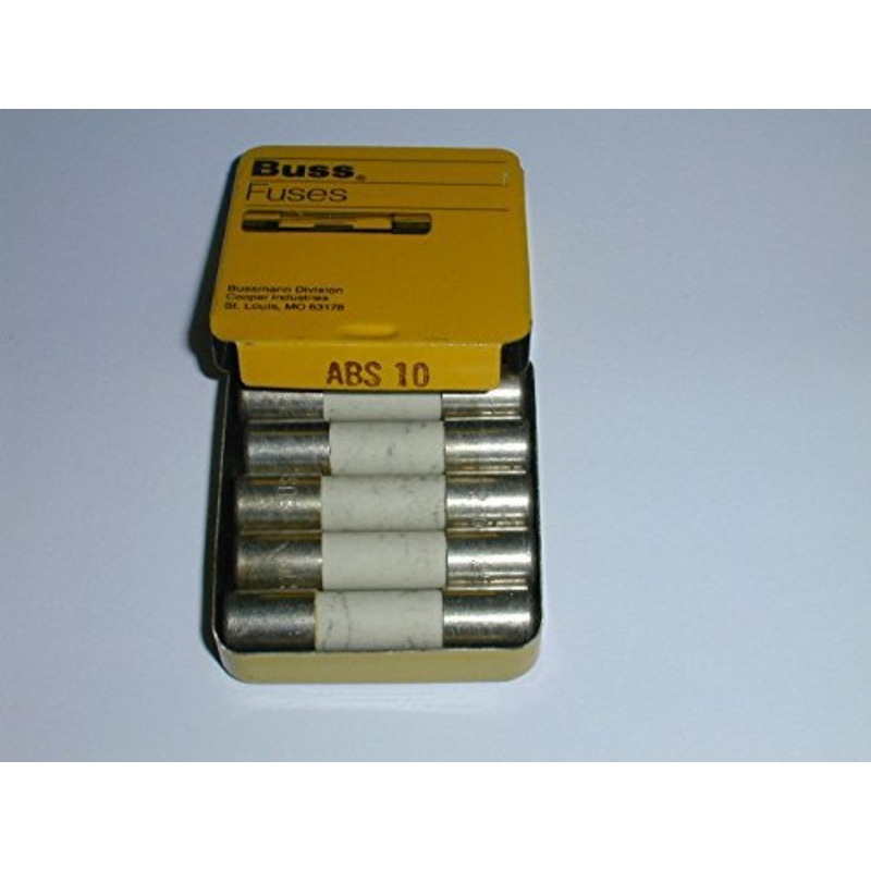 Bussmann ABS-10 Ceramic Tube Fuse, 10A 250V, Time Delay, .28 x 1.25 (5 pack)