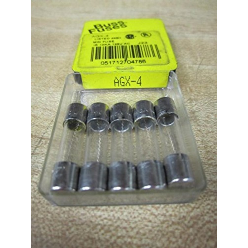 Bussmann AGX-1/4 AGX Series Fuse, Fast Acting, 1/4 Amp, 250V, GLASS Tube, 1/4″ x 1″ (Pack of 5)