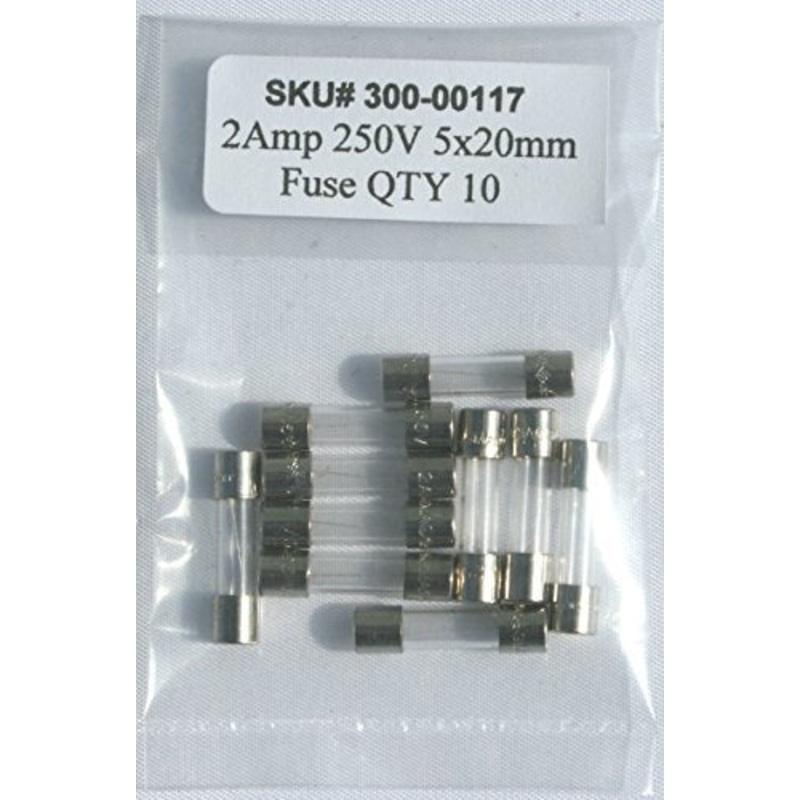 GMA-2BK 2A 250V / 5x20mm fuse / 2 AMP 250 volts / Fast Blow / Lot of 10