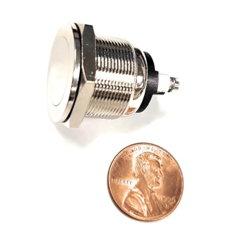 66-2436 Flat top Anti Vandal momentary Push Button Switch Normally Open 4 amp Rated (1pc) 19mm Hole