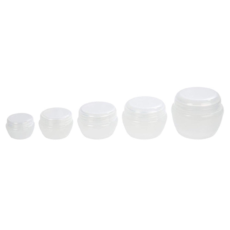 74577 – TRAVEL JARS PLASTIC 5PCS/PACK ASSORTED SIZE SKINCARE TRVEL JAR