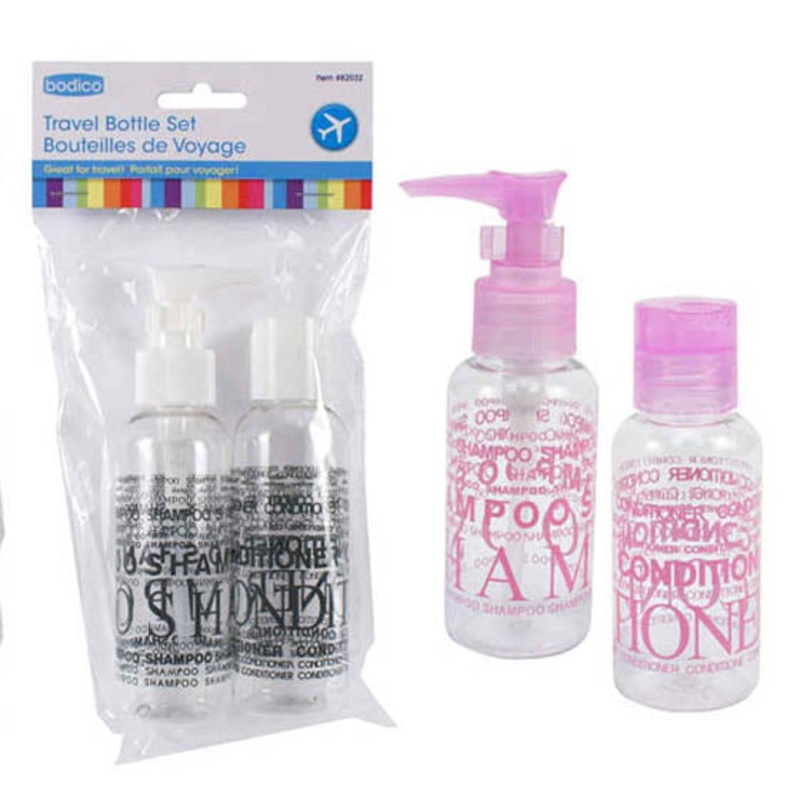 82032 – TRAVEL BOTTLE 100ML 2PCS/SET ASSORTED COLORS AND STYLES