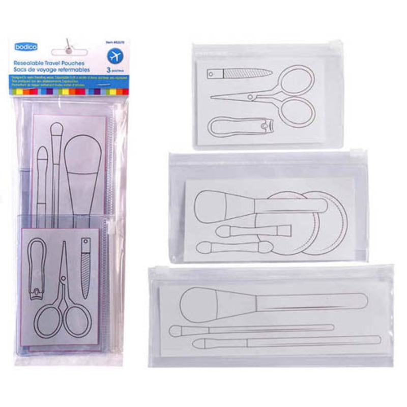 82270 – CARRY-ON KIT FOR TRAVEL WITH 3-PC CLEAR POUCHES