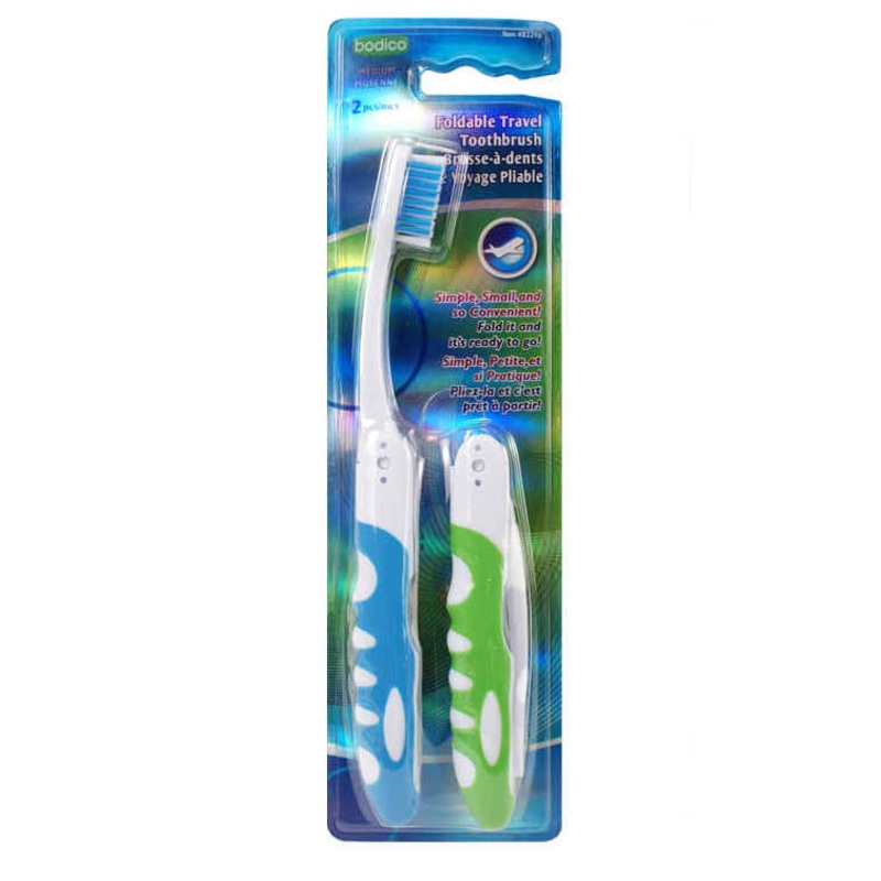 82296 – TRAVEL TOOTHBRUSH FOLDABLE ASSORTED COLORS (2 pcs/pkg)