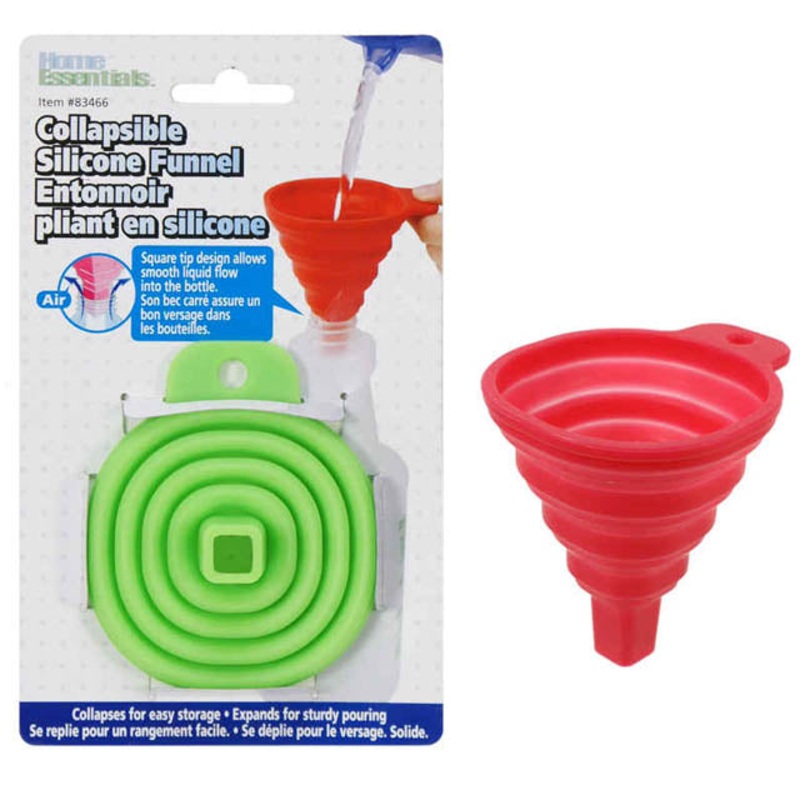 83466 – FUNNEL COLLAPSIBLE SILICONE 7.5IN ASSORTED COLORS