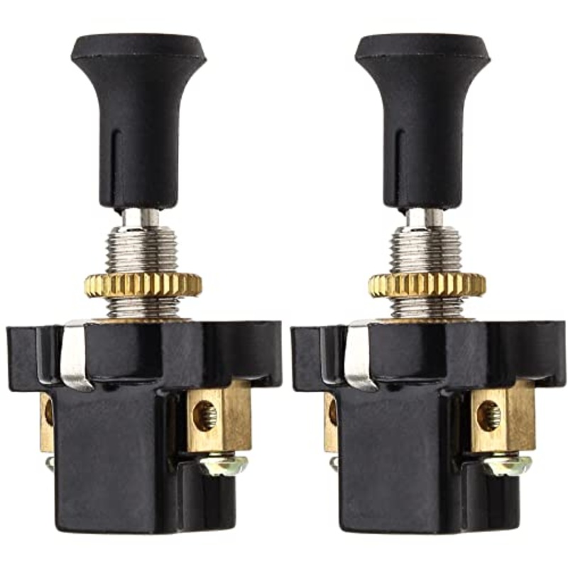 Aracombie 2 Pcs 8mm/0.31 Pull Switch On Off,12V Push Pull Light Switch for Car Auto Boat Golf Carts