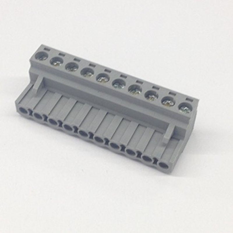 Phoenix Contact 5435381 BCP-500-10GY Pluggable Terminal Block 10 Position, 5mm Pitch, 12 Amp 320 Volt Max, Gray (1 piece)
