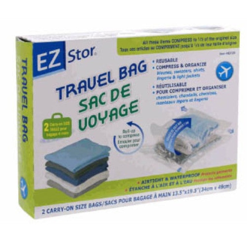 83123 – TRAVEL BAG CARRY-ON 13.5X19.5IN AIRTIGHT WATERPROOF REUSABLE (2 pcs/pkg)
