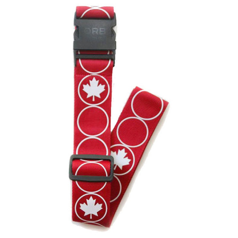 LS240-RW – LUGGAGE STRAP MAPLE LEAF RED/WHITE