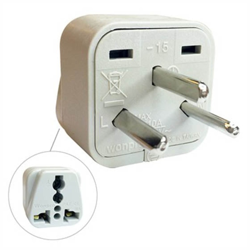 WA-15 – TRAVEL ADAPTER 3P ISRAEL PLUG TO UNIVERSAL JACK WITH GROUND