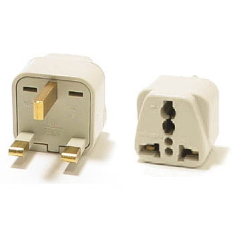 WA-7 – TRAVEL ADAPTER 3P UK PLUG TO UNIVERSAL JACK WITH GROUND