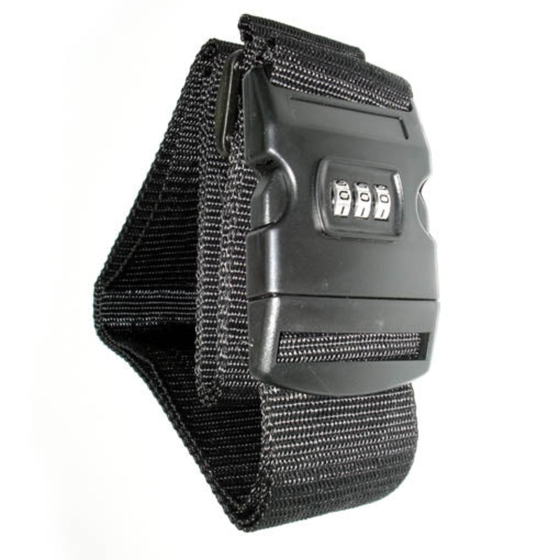 WHH-2599 – LUGGAGE STRAP WITH 3 DIGIT COMBINATION LOCK BLACK/RED