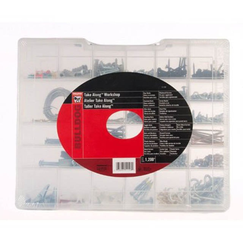 151108 – SCREWS NAILS ANCHORS HOOKS ASSORTED 1200PCS W/COMPONENT BOX