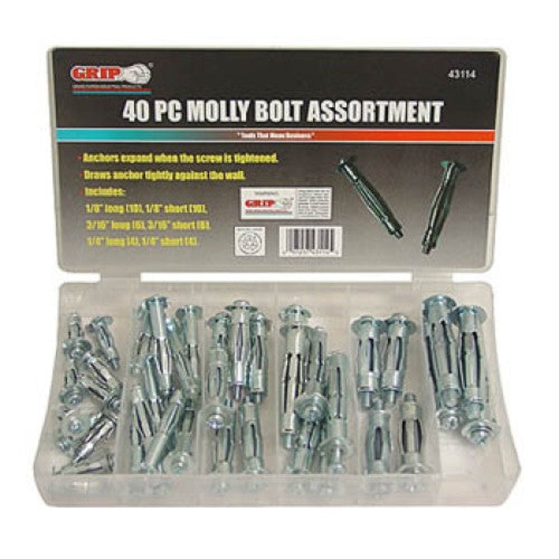 43114 – MOLLY BOLT ANCHOR ASSORTED  (40 pcs/pkg)