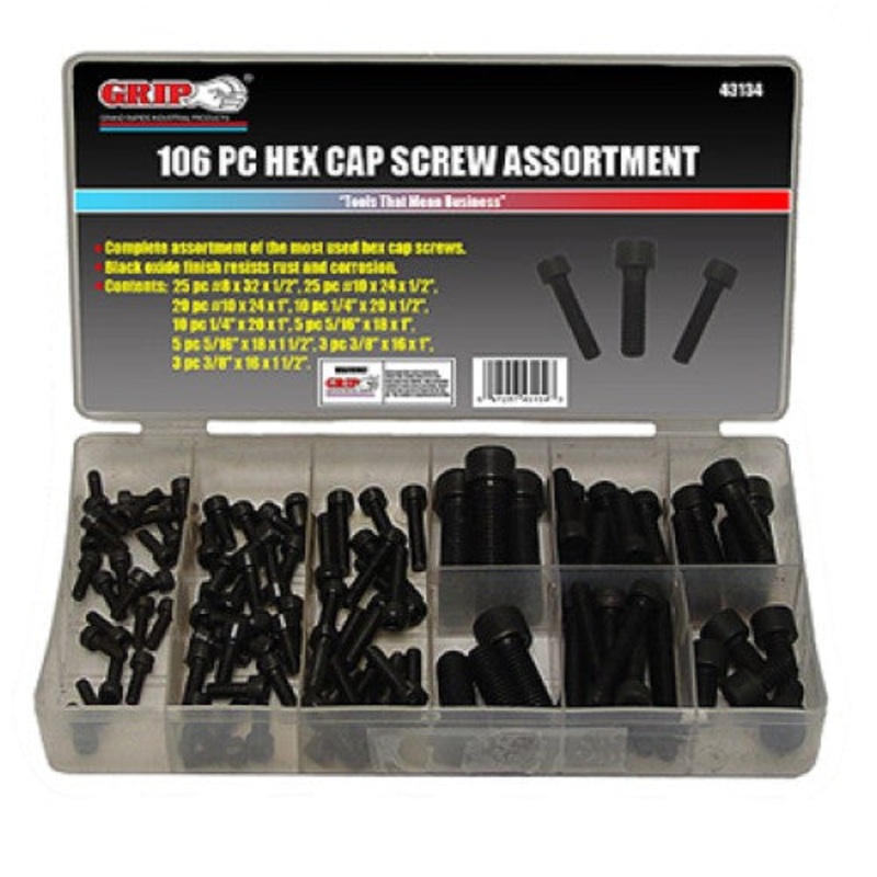 43134 – HEX SOCKET CAP SCREWS ASSORTED  (106 pcs/pkg)