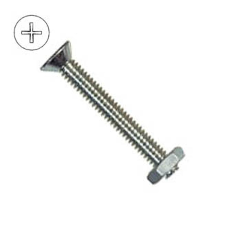 490495 – SCREW METAL 1/4-20X2IN PHILIPS FLAT HEAD WITH HEX NUT SET OF 3