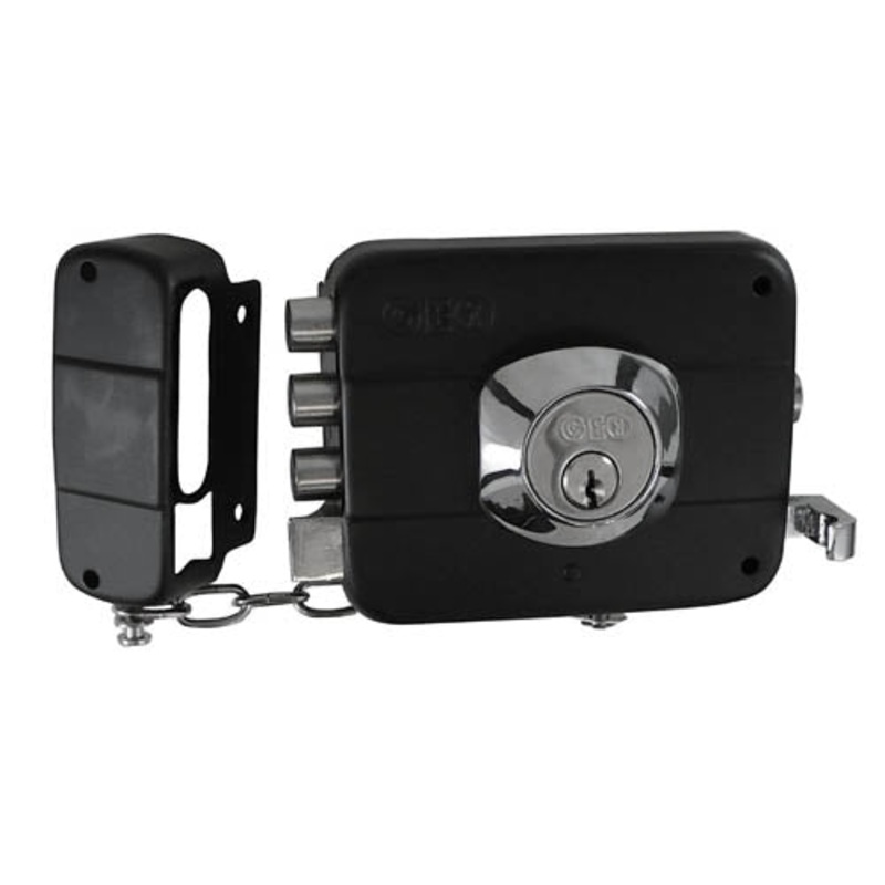 91010-167 – DEADBOLT LOCK NICKLE PLATED LEFT HANDED WITH CHAIN AND 3 KEYS