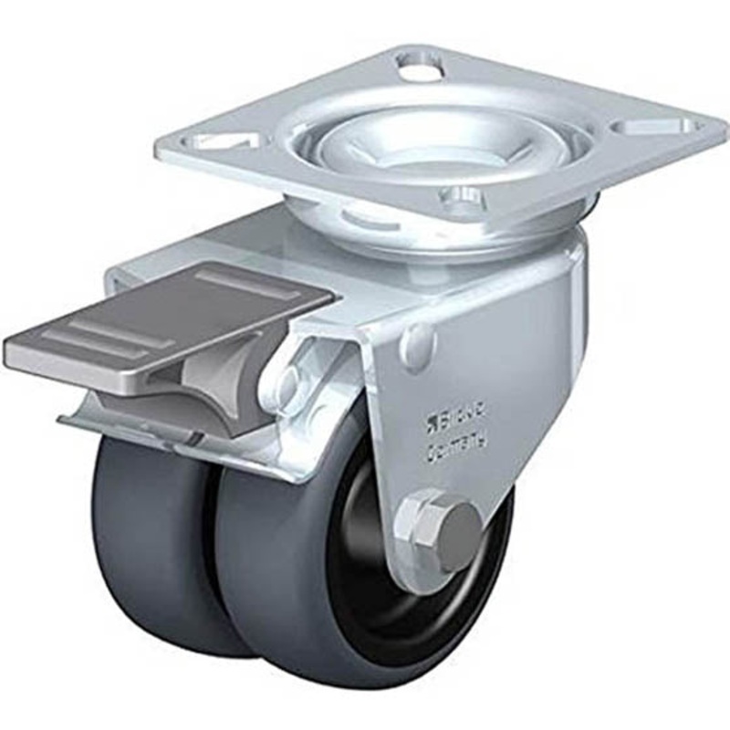 LDA-TPA 50G-FI – CASTER RUBBER 1.95IN DUAL SWIVEL METAL TOP 2.3X2.3IN STOP BRAKE