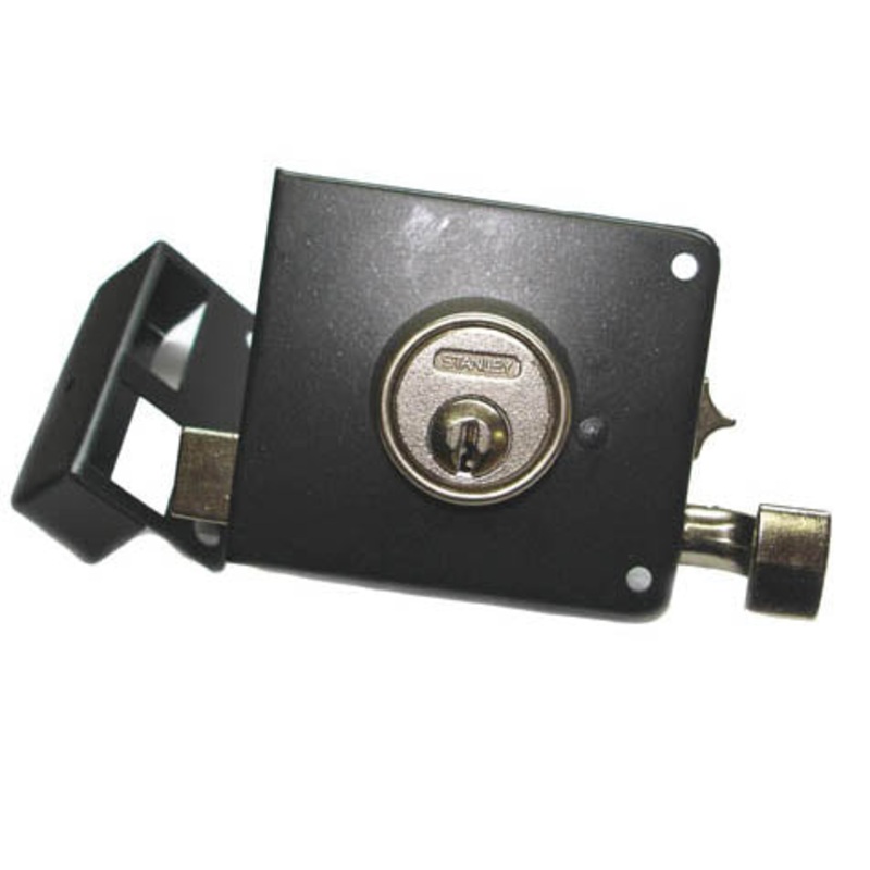 S850-057 – DEADBOLT LOCK NICKLE PLATED LEFT HANDED EASY MOUNT WITH KEYS