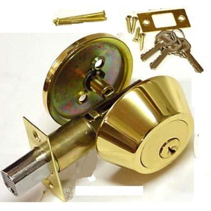 WH-2339-GO – DEADBOLT LOCK GOLD PLATED 2 KEYS