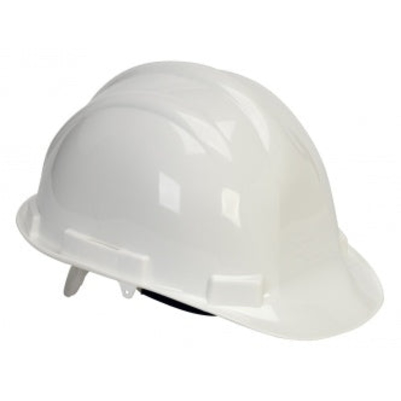 HP241R-01 – HEAD PROTECTOR-HELMET WHITE WITH ADJUSTABLE STRAP