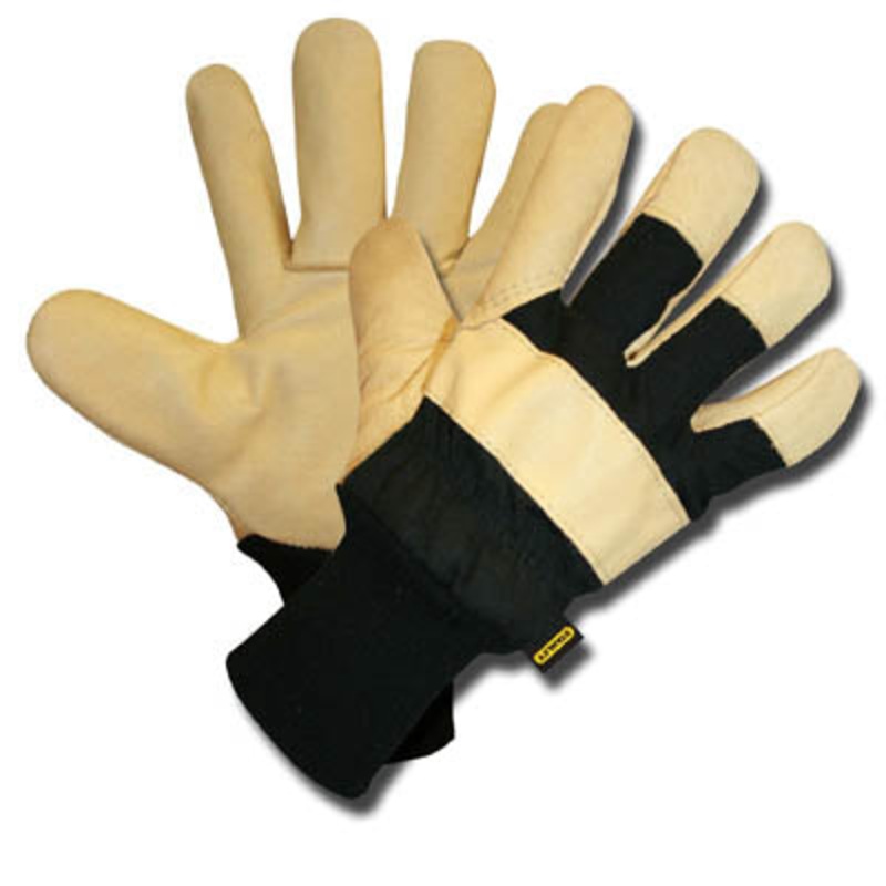 S89321 – GLOVES LEATHER PIGSKIN LARGE FLEECE LINING KNIT WRIST