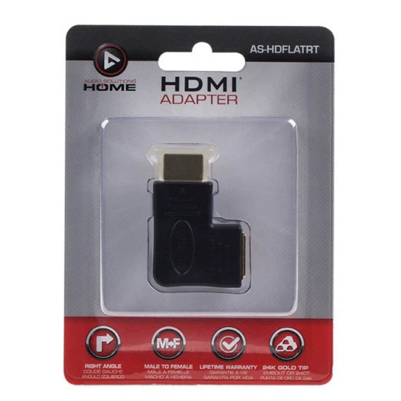 AS-HDFLATRT – HDMI MALE-FEM ADAPTER FLAT RIGHT VERTICAL