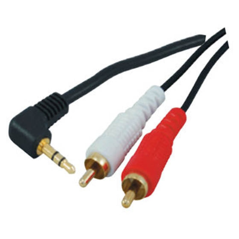 CA1075A-06 – AUDIO CABLE 3.5 STEREO PL RA RCA RCAPLX2 6FT GOLD