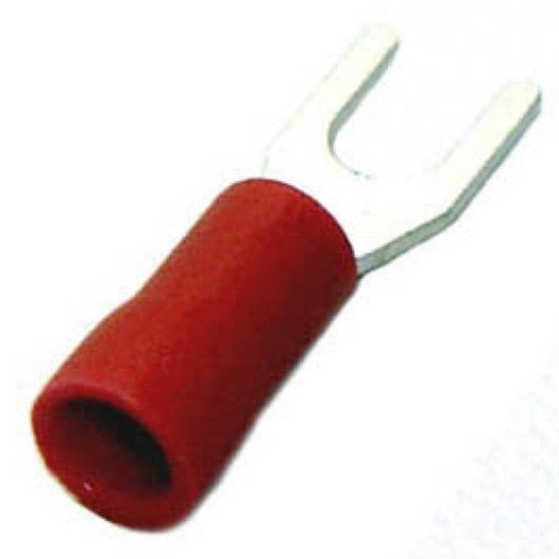 160124-1000 – SPADE TERM RED #6 22-18AWG ID-3.7MM WIDTH-6.4MM (1000 pcs/pkg)