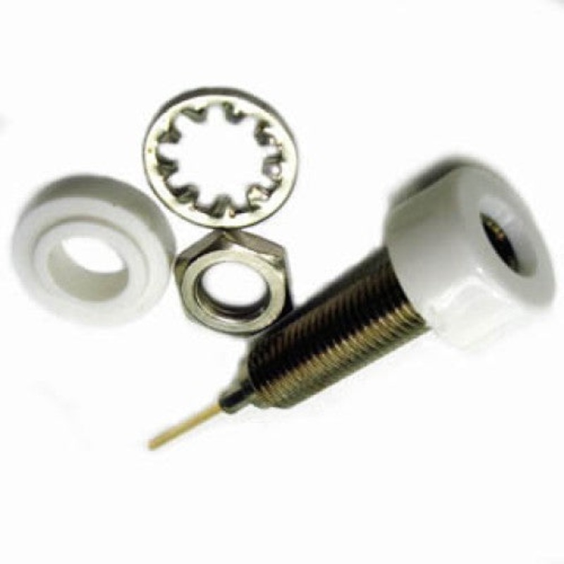 4005-9 124M – BANANA JACK CHMT WHITE W/WRAP METAL