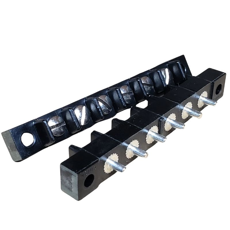6-176-3 – TERM BLOCK 6P PCST 1ROW #5-40 22 -16AWG 15A/250V 7.5MM BARRIER