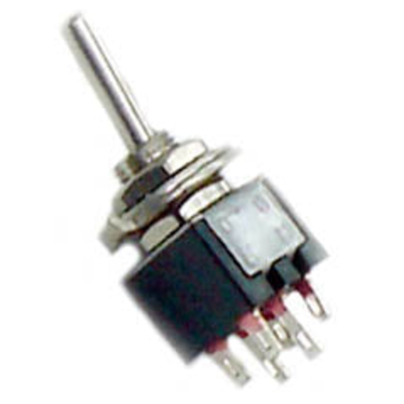 GY2076P – TOGGLE SWITCH 2P2T 3A ON-NONE-ON 125VAC TH SOL 5MM HOLE
