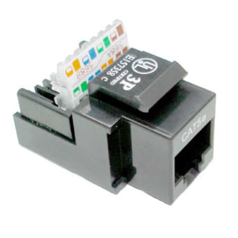 KJ2-CE-US BK – KEYSTONE JACK CAT5E BLK TOOLLESS